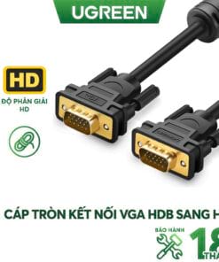 cap-vga-25m-39-6c-cao-cap-ugreen-11639-thuan-dong-15pin-2-lop-coax-rgb