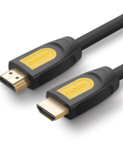 Cáp HDMI Ugreen HD101 chính hãng, dây tròn, đầu cắm vàng đen