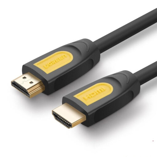 Cáp HDMI Ugreen HD101 chính hãng, dây tròn, đầu cắm vàng đen