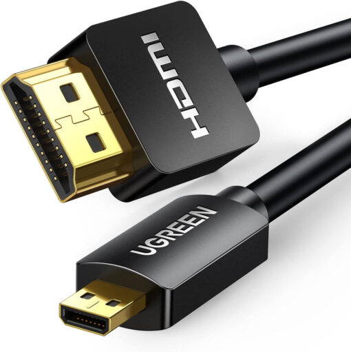 Cáp Micro HDMI sang HDMI Ugreen HD127, đầu mạ vàng, hỗ trợ 4K@60Hz, truyền tín hiệu 2 chiều