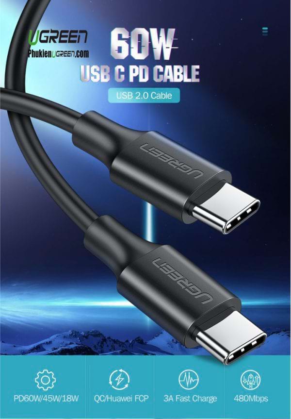 cap-du-lieu-sac-nhanh-60w-type-c-dai-0-5m-ugreen-50996
