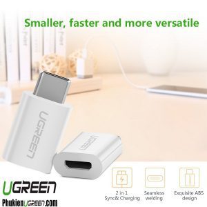 dau-chuyen-doi-type-c-sang-micro-usb-ugreen-30154-trang