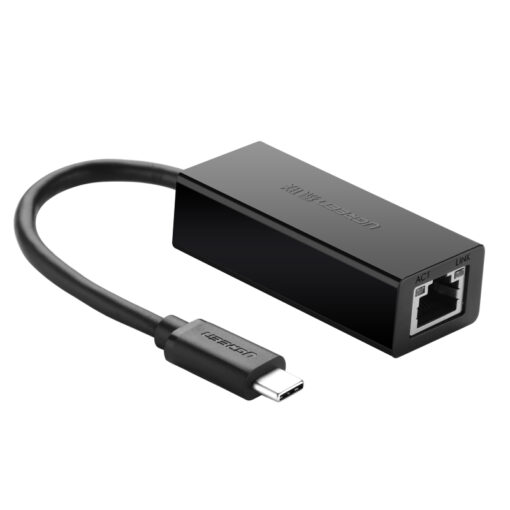 Cáp chuyển USB Type-C sang LAN 100Mbps Ugreen 30287, thiết kế nhỏ gọn, màu đen, chip AX88772ALF, phù hợp MacBook, laptop hiện đại