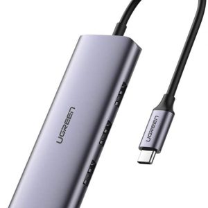 USB-Type-C-to-LAN-1000Mbps-Kèm-HUB-3-Cổng-USB-3.0- Ugreen 60718