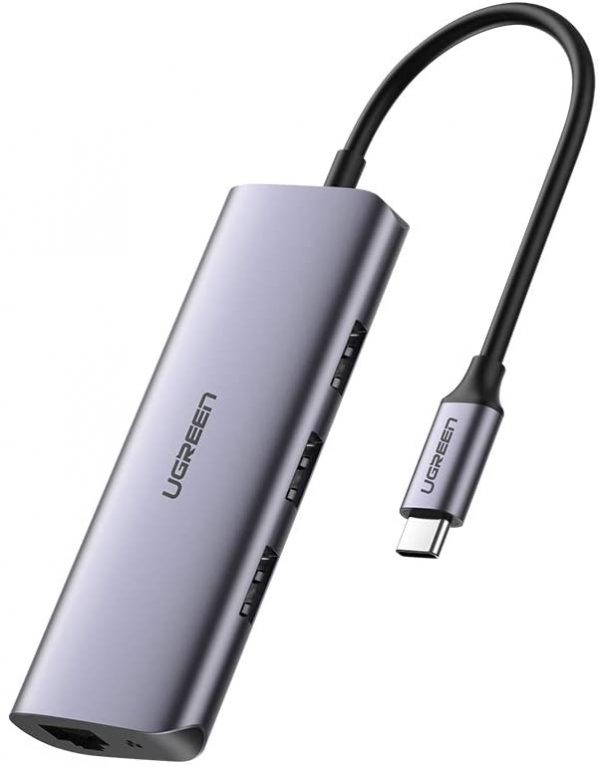 USB-Type-C-to-LAN-1000Mbps-Kèm-HUB-3-Cổng-USB-3.0- Ugreen 60718