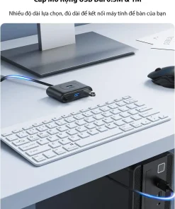 Hub USB 3.0 Ugreen CR113 với chiều dài cáp 0.5m và 1m phù hợp cho máy tính để bàn
