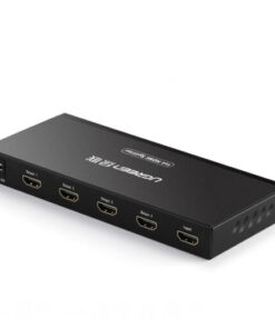Bộ chia HDMI 1 ra 4 Ugreen 40202, góc nghiêng hiển thị 4 cổng output HDMI và 1 cổng input, hỗ trợ 4K@30Hz