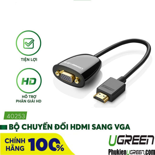 cap-chuyen-hdmi-to-vga-khong-audio-ugreen-40253-den