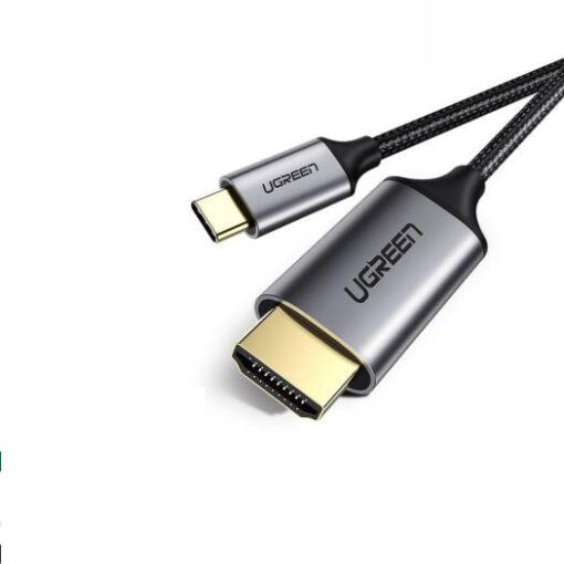 Cáp chuyển USB Type-C sang HDMI Ugreen 50570 1.5m chính hãng, hỗ trợ 4K@60Hz, dây bọc dù bền bỉ, đầu kim loại tản nhiệt tốt