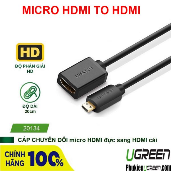 cap-chuyen-micro-hdmi-to-hdmi-20cm-ugreen-20134