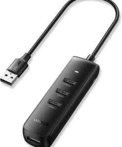 Hub chia USB 3.0 ra 4 cổng Ugreen CM416 chính hãng, tốc độ 5Gbps, hỗ trợ nguồn phụ