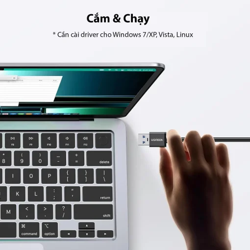 Hub USB 3.0 Ugreen 20265 hỗ trợ cắm và chạy, dễ dàng sử dụng, tương thích Windows, Mac, Linux