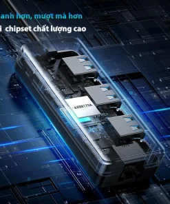 Hub USB 3.0 Ugreen 20265 sử dụng chipset AX88179A cao cấp, truyền dữ liệu nhanh và ổn định