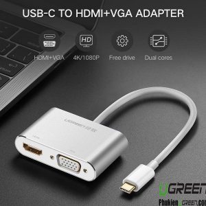 cap-chuyen-usb-type-c-to-hdmi-vga-ugreen-50317