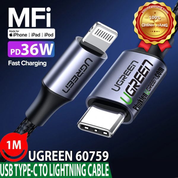 cap-sac-usb-type-c-to-lightning-1m-chuan-mfi-ugreen-60759