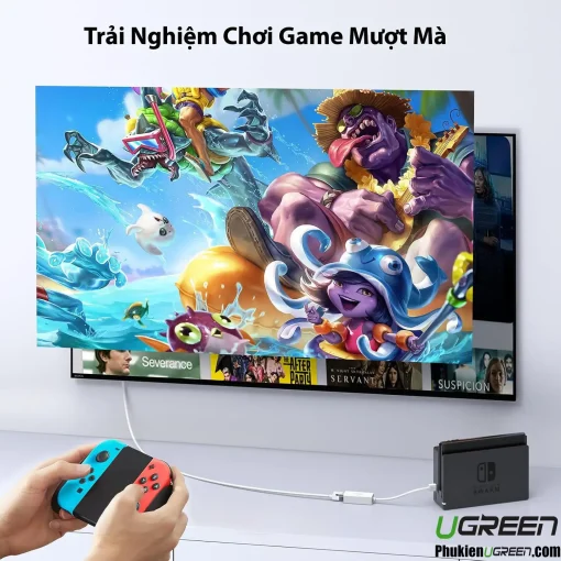 Cáp USB to LAN Ugreen 20253 cho Nintendo Switch – chơi game mượt mà không giật lag