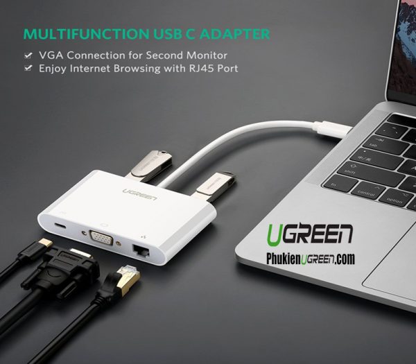 usb-c-sang-vga-kem-hub-usb-tich-hop-cong-lan-ugreen-30439