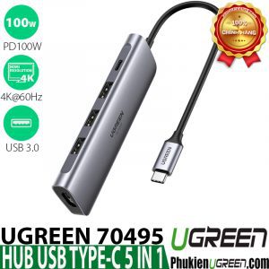 bo-chuyen-usb-type-c-sang-hdmi-4k60hzhub-usb-3-0pd-100w-ugreen-70495