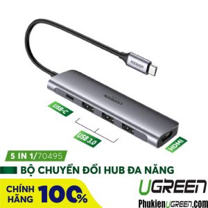 bo-chuyen-usb-type-c-sang-hdmi-4k60hzhub-usb-3-0pd-100w-ugreen-70495