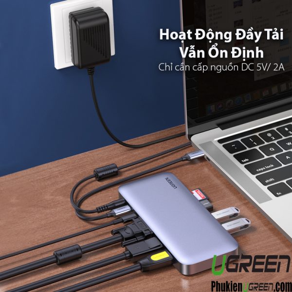 bo-chuyen-usb-type-da-nang-11-in-1-ugreen-70305-hdmi-displayport-4k60hz-vga