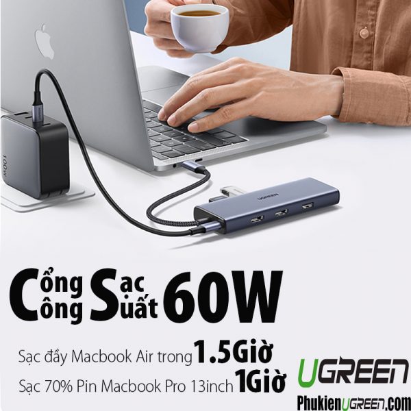 bo-chuyen-usb-c-9-trong-1-ugreen-90119-ho-tro-xuat-2-cong-hdmi-usb-lan-gigabit-pd-60w-sd-tf