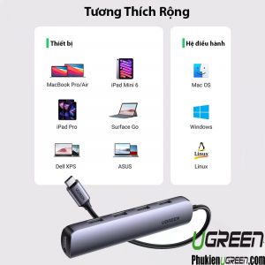 bo-chuyen-usb-c-to-hdmi-kem-hub-4-usb-3-0-ugreen-20197