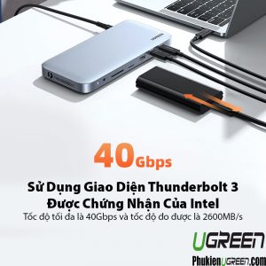 Bộ chuyển đổi Thunderbolt 3 USB type C đa năng 12 trong 1 Ugreen 80547
