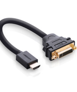 Cáp chuyển HDMI sang DVI 24+5 Ugreen 20136 dài 15cm, đầu mạ vàng, dây ngắn, chuyển đổi 2 chiều HDMI ↔ DVI-I
