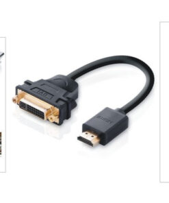 Cáp chuyển HDMI sang DVI 24+5 Ugreen 20136 dài 15cm, đầu mạ vàng, kết nối laptop, máy chiếu, TV, Xbox, đầu phát với màn hình DVI-I