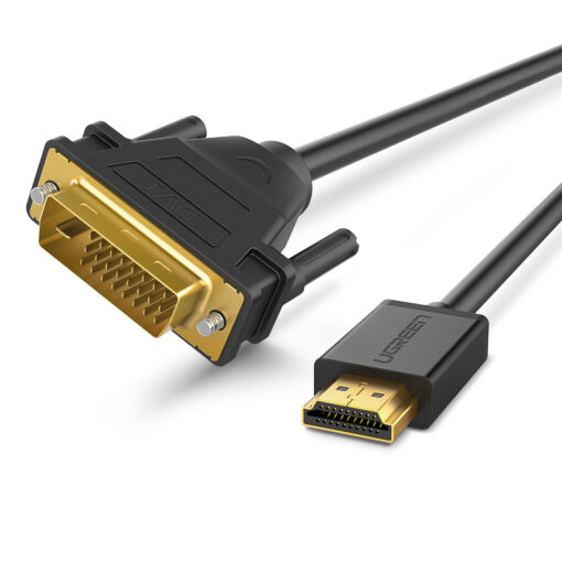 Cáp chuyển HDMI sang DVI 24+1 Ugreen HD106 chính hãng, đầu mạ vàng, truyền hình ảnh Full HD, hỗ trợ 2 chiều, lõi đồng 100%