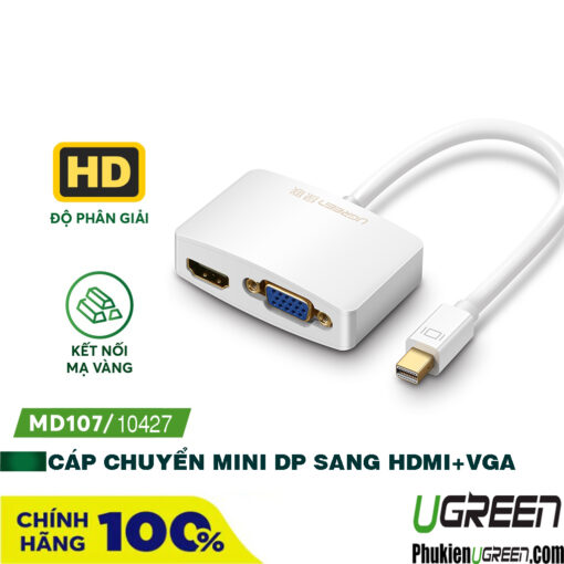 cap-chuyen-mini-displayport-to-hdmi-va-vga-ugreen-10427