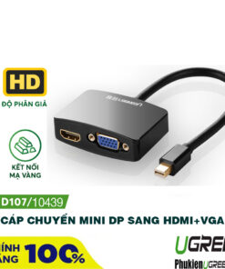 cap-chuyen-mini-displayport-to-hdmi-va-vga-ugreen-10439-mau-den