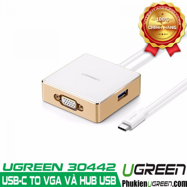 cap-usb-type-c-to-vga-tich-hop-hub-usb-3-0-ugreen-30442