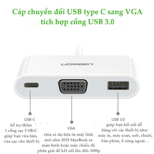 cap-chuyen-usb-type-c-to-vga-cao-cap-ugreen-30376