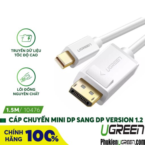 cap-chuyen-mini-displayport-to-displayport-4k60hz-dai-1-5m-ugreen-10476