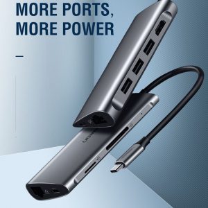 cap-usb-c-to-hdmi-usb-3-0-lan-1gbps-card-reader-pd-100w-ugreen-50538-8-in-1