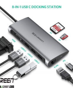 Cap USB C to VGA USB 3.0 LAN 1Gbps SD TF Ugreen 50539 Phukienugreen 3