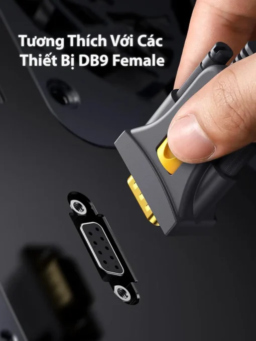 Cáp USB sang RS232 Ugreen CR104 tương thích thiết bị DB9 Female chuẩn RS232