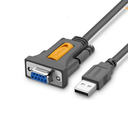 Cáp USB to COM RS232 DB9 female Ugreen 20201, đầu cổng âm, chính hãng