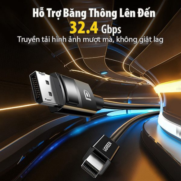 cap-chuyen-mini-displayport-to-displayport-8k60hz-ugreen-80663-dai-1m5