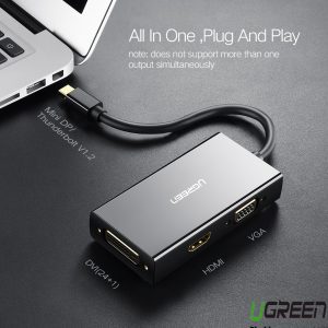 cap-chuyen-mini-displayport-to-hdmi-dvi-vga-ugreen-20418-mau-den