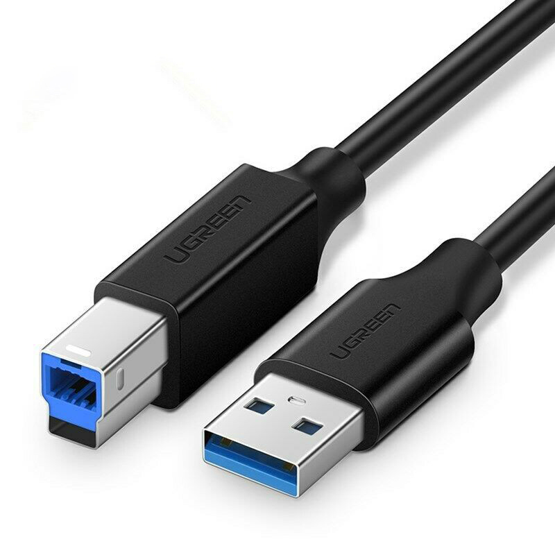 Cáp máy in USB 3.0 To USB-B 3.0 Dài 2M Ugreen 10372 16 Cáp máy in USB 3.0 Ugreen 10372 dài 1.5m chính hãng, tốc độ 5Gbps, dây màu đen, đầu A sang B