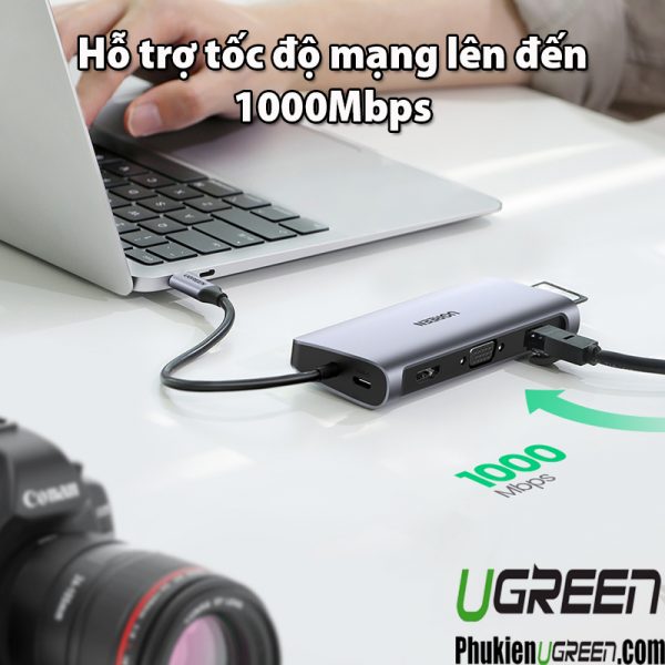 hub-usb-c-10-in-1-ugreen-80133-usb-c-to-3-usb-3-0-hdmi-4k-vga-rj45-gigabit-sd-tf-audio-3-5mm-pd