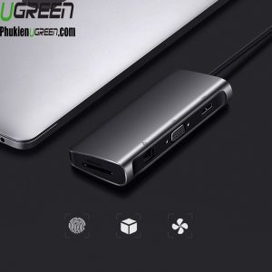 hub-usb-c-10-in-1-ugreen-80133-usb-c-to-3-usb-3-0-hdmi-4k-vga-rj45-gigabit-sd-tf-audio-3-5mm-pd
