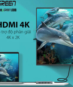Hub USB-C Ugreen 80132 hỗ trợ xuất hình ảnh HDMI 4K x 2K sắc nét lên màn hình lớn