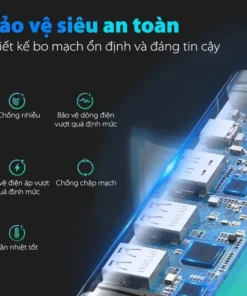 Bộ chuyển USB Type C 6 trong 1 Ugreen 60384 thiết kế bo mạch bảo vệ an toàn: chống nhiễu, bảo vệ quá dòng, quá áp, chống chập, tản nhiệt tốt