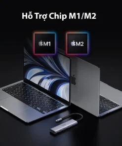 Bộ chuyển USB Type C 6 trong 1 Ugreen 60384 hỗ trợ MacBook chip Apple M1, M2, kết nối ổn định đa cổng cho laptop thế hệ mới