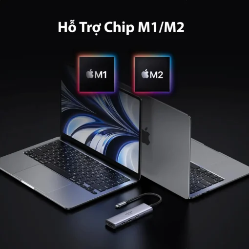Bộ chuyển USB Type C 6 trong 1 Ugreen 60384 hỗ trợ MacBook chip Apple M1, M2, kết nối ổn định đa cổng cho laptop thế hệ mới