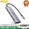 Bộ chuyển USB Type C 6 trong 1 Ugreen 60384 hỗ trợ HDMI 4K@60Hz, USB 3.0, SD/TF, PD 100W, chính hãng, vỏ nhôm cao cấp