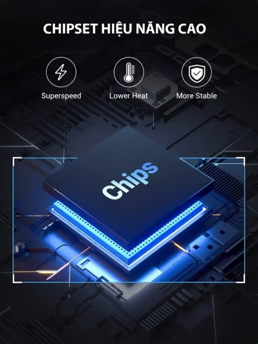 Chipset hiệu năng cao trên cáp chuyển USB 3.0 sang SATA Ugreen 20611 CR108, truyền dữ liệu tốc độ cao, ổn định và tản nhiệt tốt